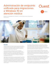 Administración de endpoints unificada para migraciones a Windows 10 en atención médica