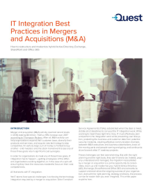 IT Integration Best Practices in Mergers & Acquisitions (M&A)