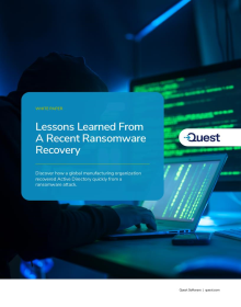 Lessons learned from a recent ransomware recovery 
