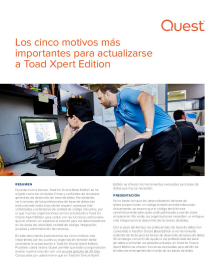 Los cinco motivos más importantes para actualizarse a Toad Xpert Edition