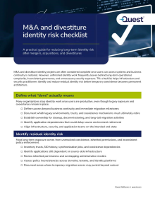 Merger Acquisition and Divestiture Identity Risk Checklist