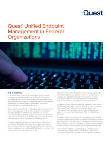 Quest®  Unified Endpoint Management in Federal Organizations