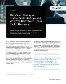 The Varied History of System State Backups and Why You Don’t Need Them for AD Recovery