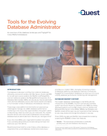 Tools for the Evolving Database Administrator