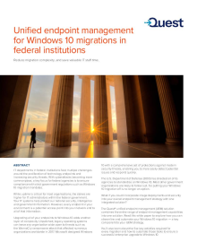 Unified endpoint management for Windows 10 migrations in federal institutions