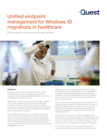  Unified endpoint management for Windows 10 migrations in healthcare