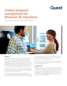 Unified endpoint management for Windows 10 migrations