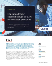 CACI: Education leader speeds backups by 61%, restores files 96x faster