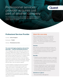 Professional services provider successfully completes selective IT integration required by large acquisition 