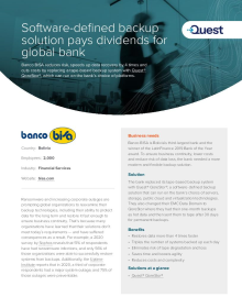 Software-defined backup solution pays dividends for global bank
