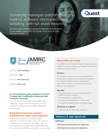 University manages patching, software deployment and scripting, with full asset reporting